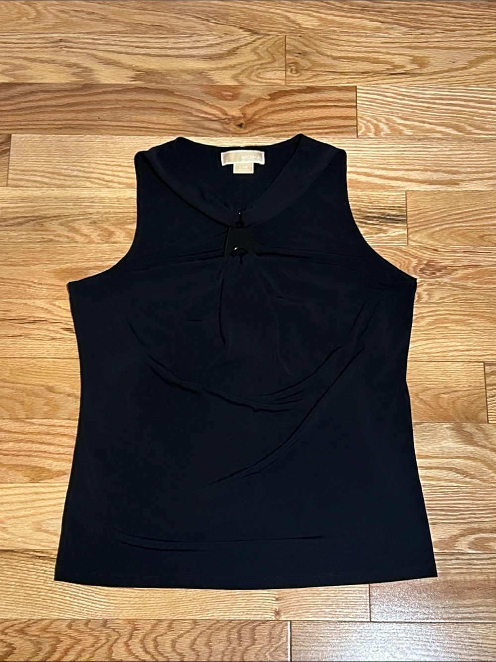 Michael Kors Black Twist-Neck Sleeveless Tank